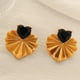 EH693 Black Glass Gold Earrings Picture2